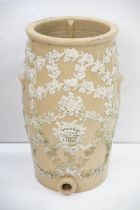 Victorian Lipscombe & Co stoneware water filter with relief crest and grape & vine leaf