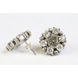 Pair of silver and CZ stud earrings