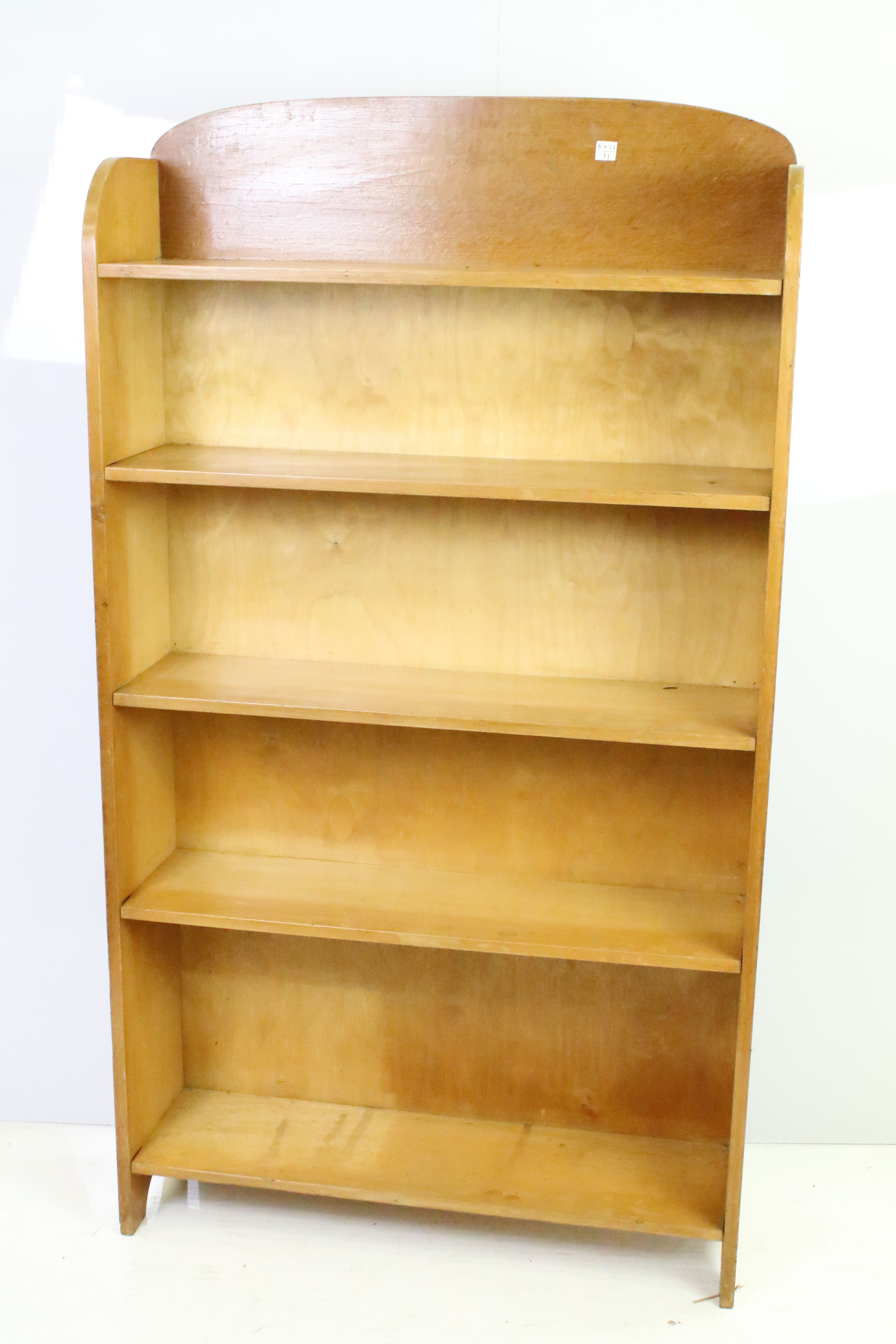 Vintage golden oak five tier bookcase