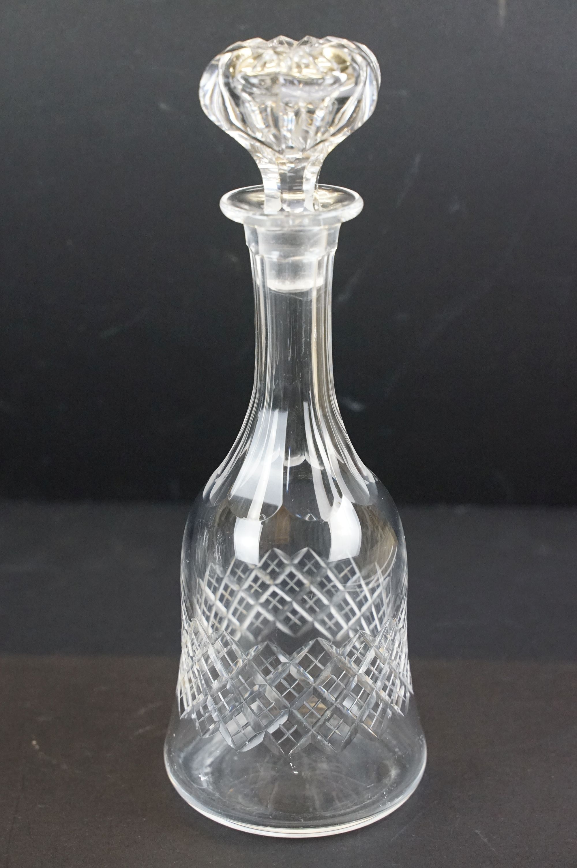 Two pairs of late 20th century cut glass decanters with silver hallmarked collars, circa 1990's ( - Image 2 of 15
