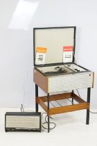 Murphy A851G record player, circa 1960s, on a black metal and plywood stand (approx 66cm H x 54cm