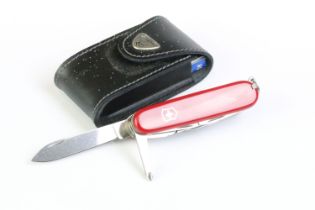 A genuine Victorinox Swiss army knife with a good selection of blades and tools, complete with