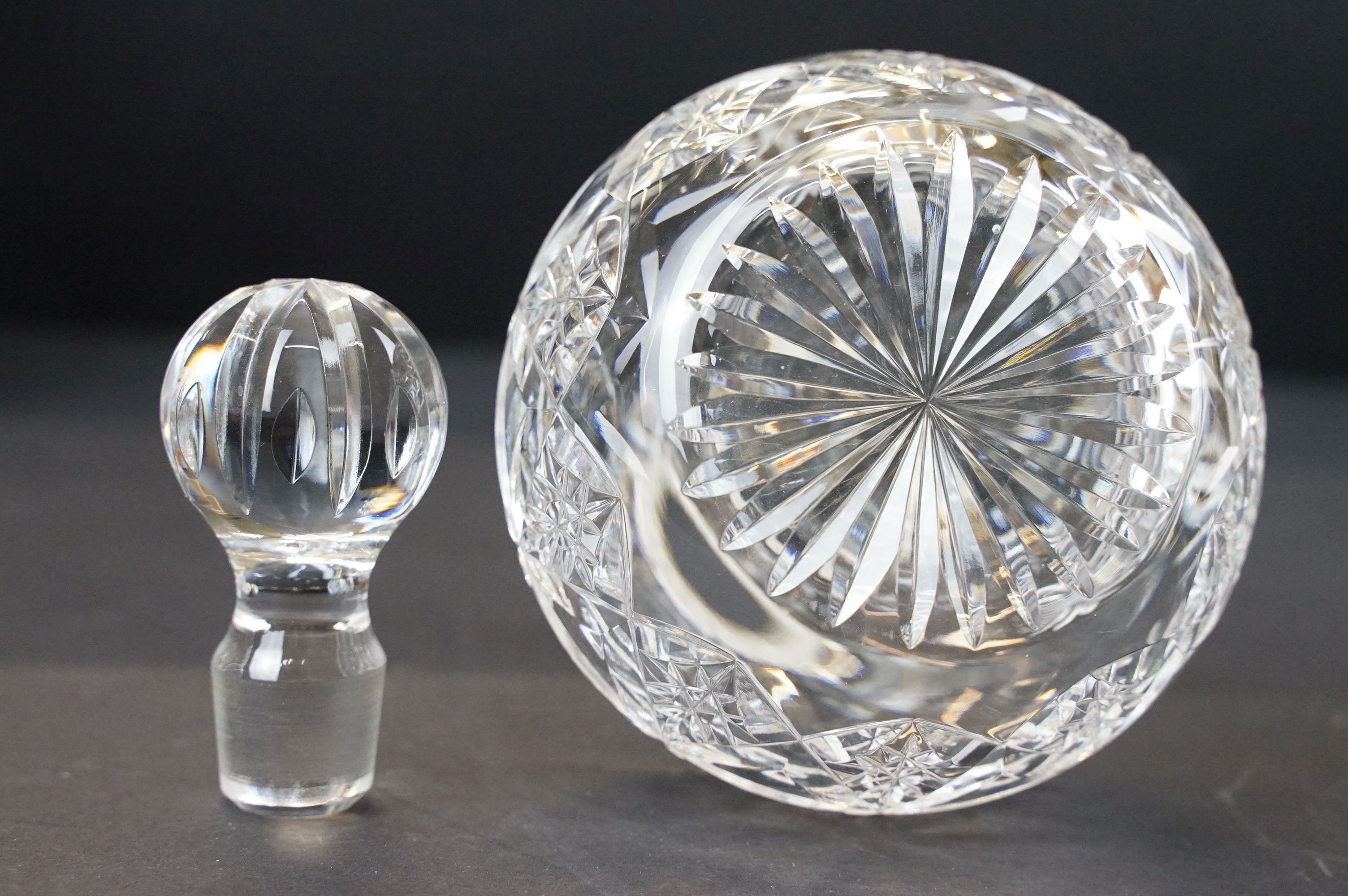 Two pairs of late 20th century cut glass decanters with silver hallmarked collars, circa 1990's ( - Image 9 of 15