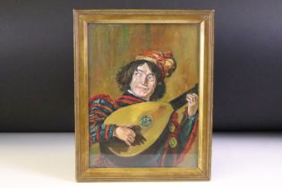 After Frans Hals (c.1582 - 1666), le bouffon au luth (the jester with the lute), oil on board,