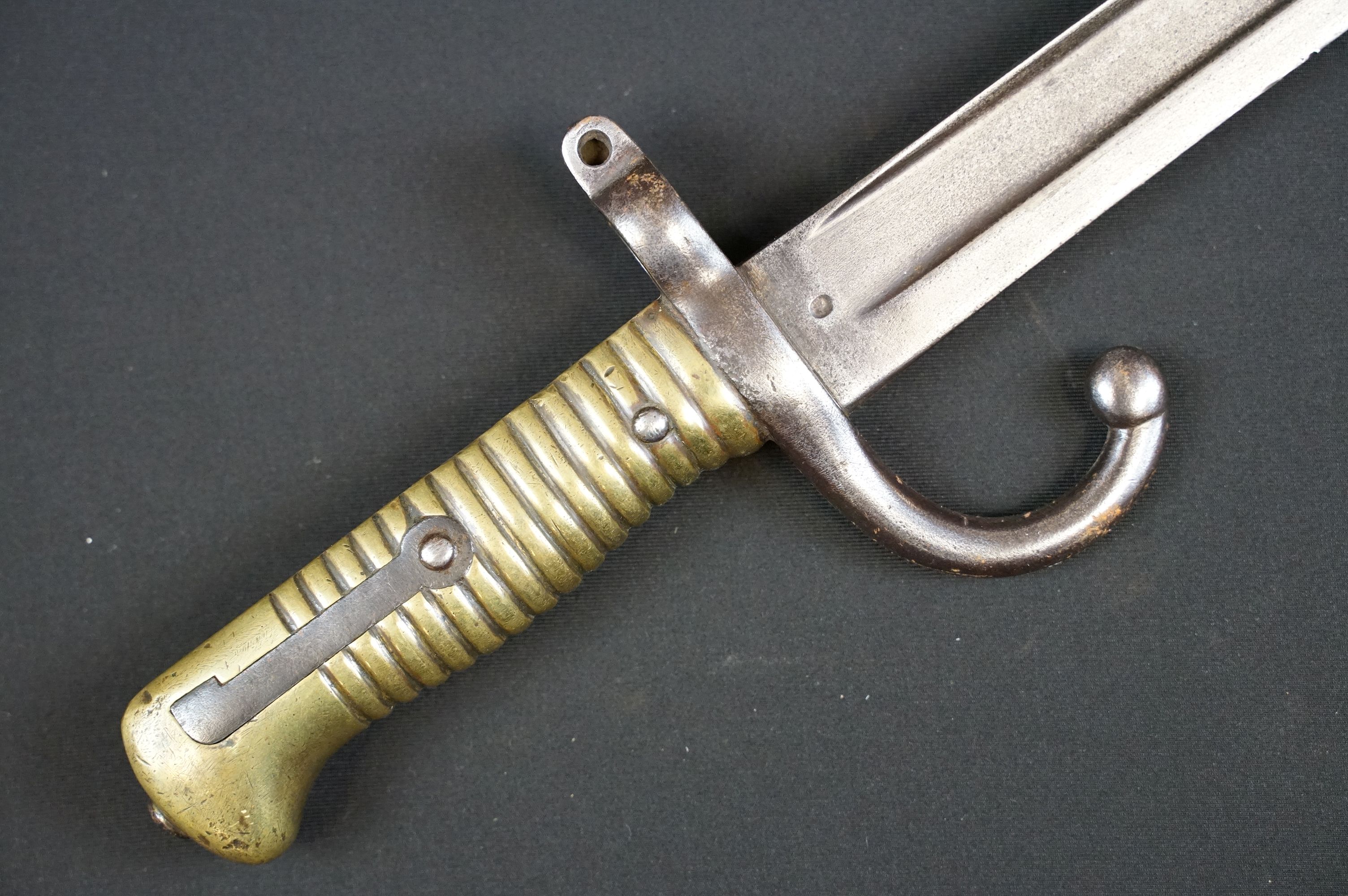 A French M1866 Chassepot Bayonet together with scabbard. - Image 2 of 16