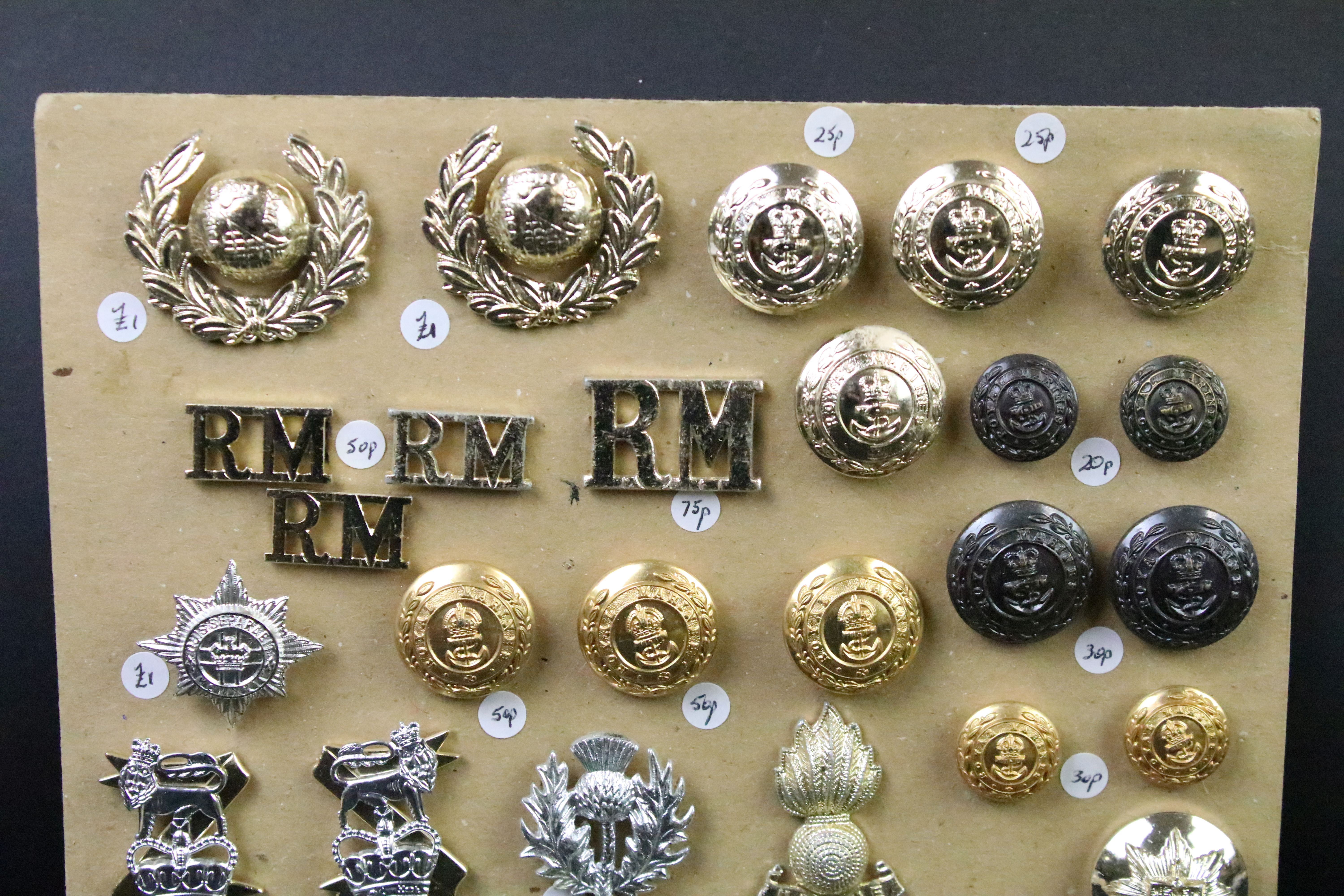 A collection of mainly Staybrite British military buttons and badges to include The Royal Marines, - Image 6 of 9