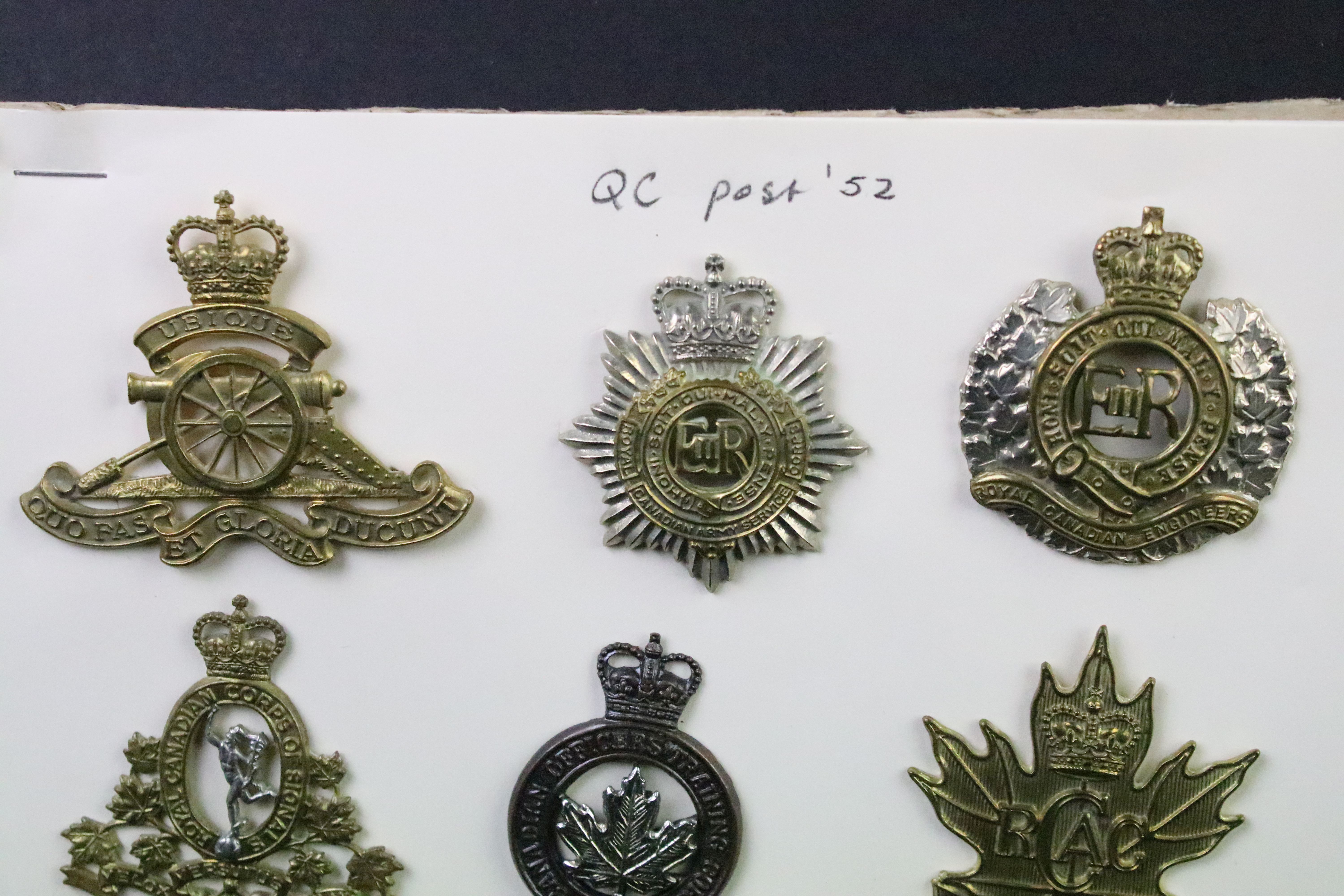 A collection of Canadian Military Queens crown cap badges to include The Canadian Officers - Image 2 of 6