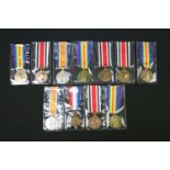 A collection of British full size medals all correctly named and issued and on correct ribbons to