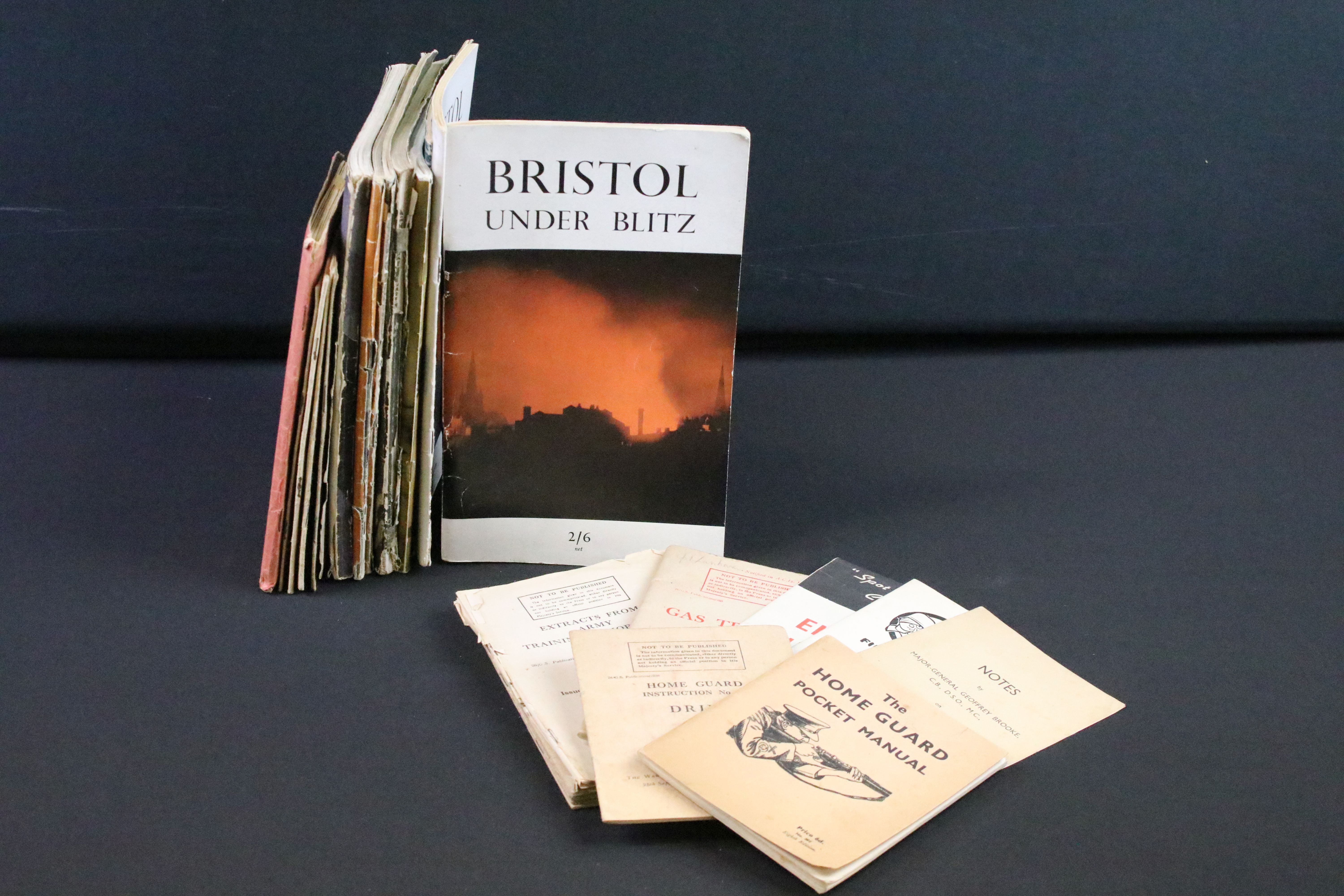 A collection of British World War Two propaganda booklets together with a selection of British War