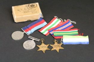 A British full size World War Two medal group to include The 1939-45 British war medal, the