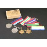 A British full size World War Two medal group to include The 1939-45 British war medal, the