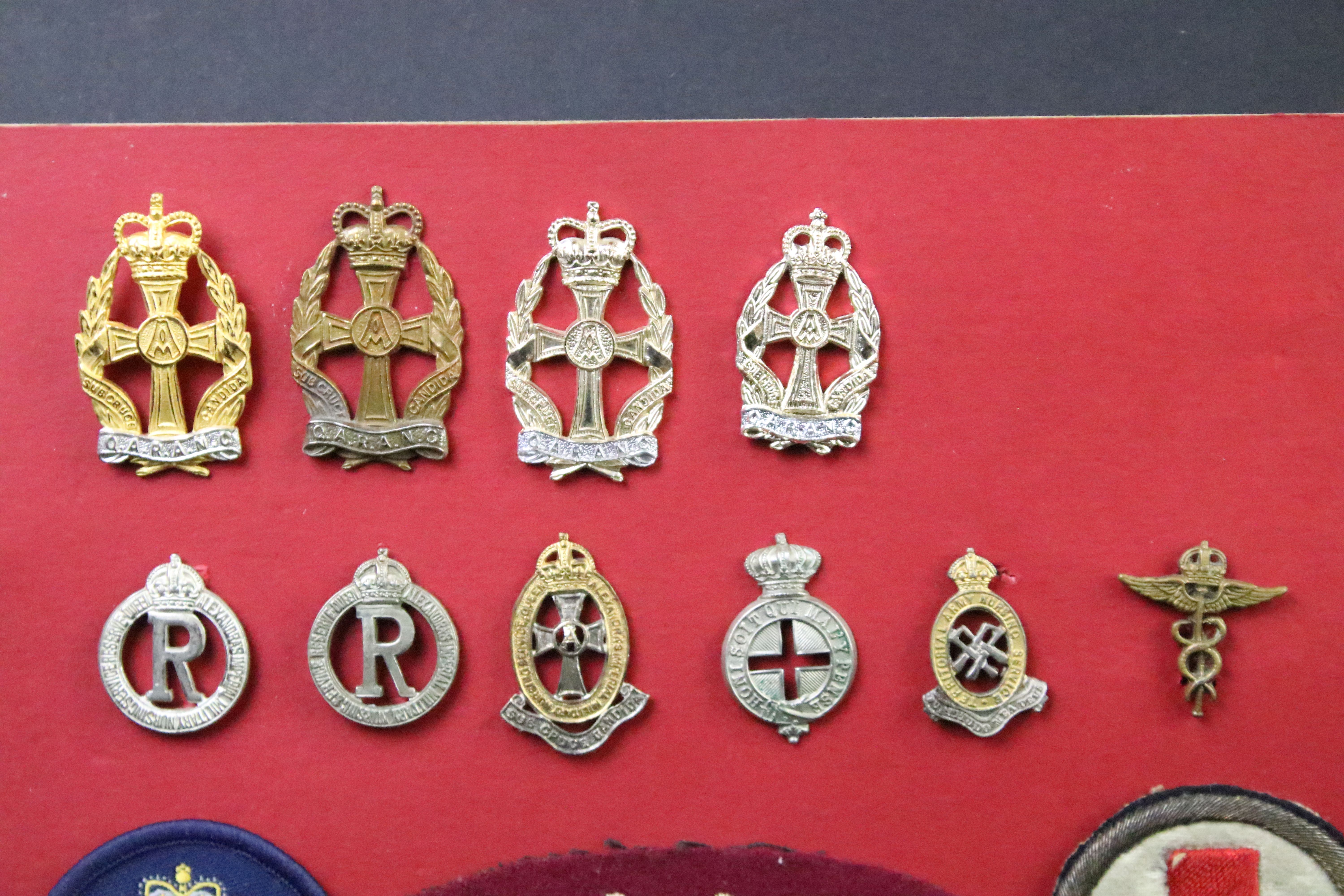 A collection of Kings and Queens crown British and Commonwealth Royal Army Medical Corps cap and - Image 3 of 9