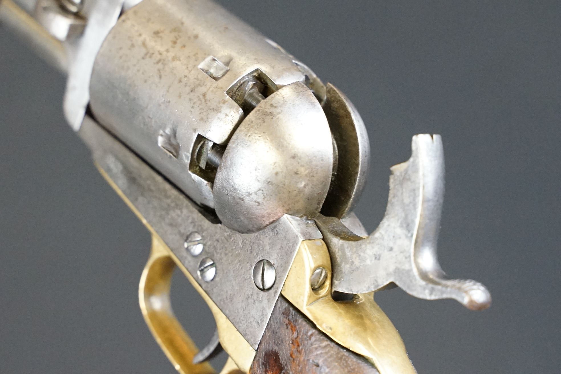 An antique Colt Navy revolver, 7-1/2″ octagonal barrel, case-hardened frame, loading lever, plunger, - Image 7 of 16