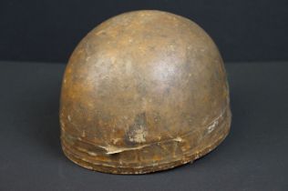 A British World War Two Despatch riders helmet complete with original liner and strap.