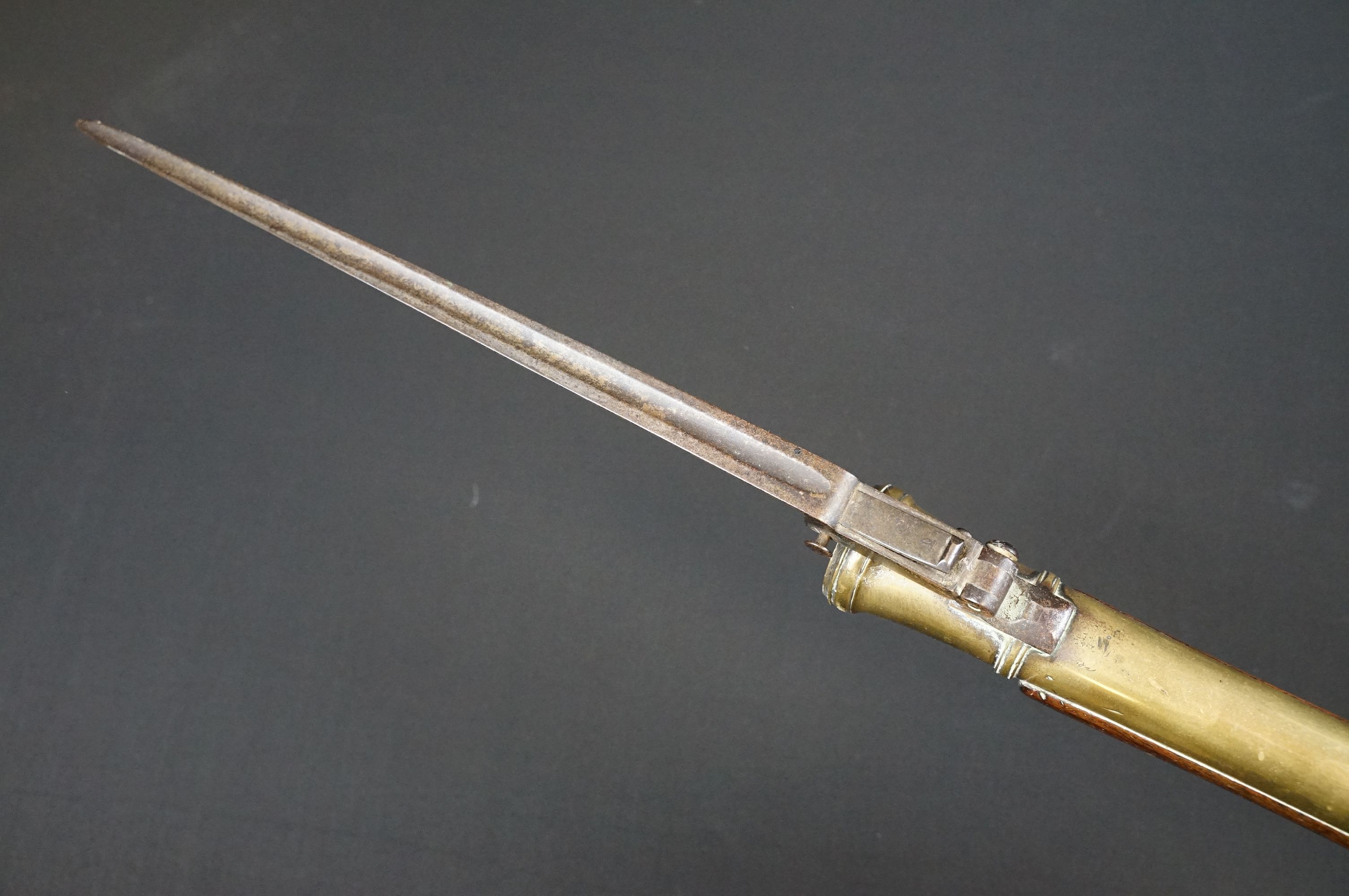 A FLINTLOCK COACHING BLUNDERBUSS by Mewis & Co, with 14 1/2" brass bell ended barrel, Birmingham - Image 13 of 19