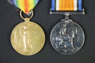 A British World war One full size medal pair to include the 1914-1918 British war medal and the