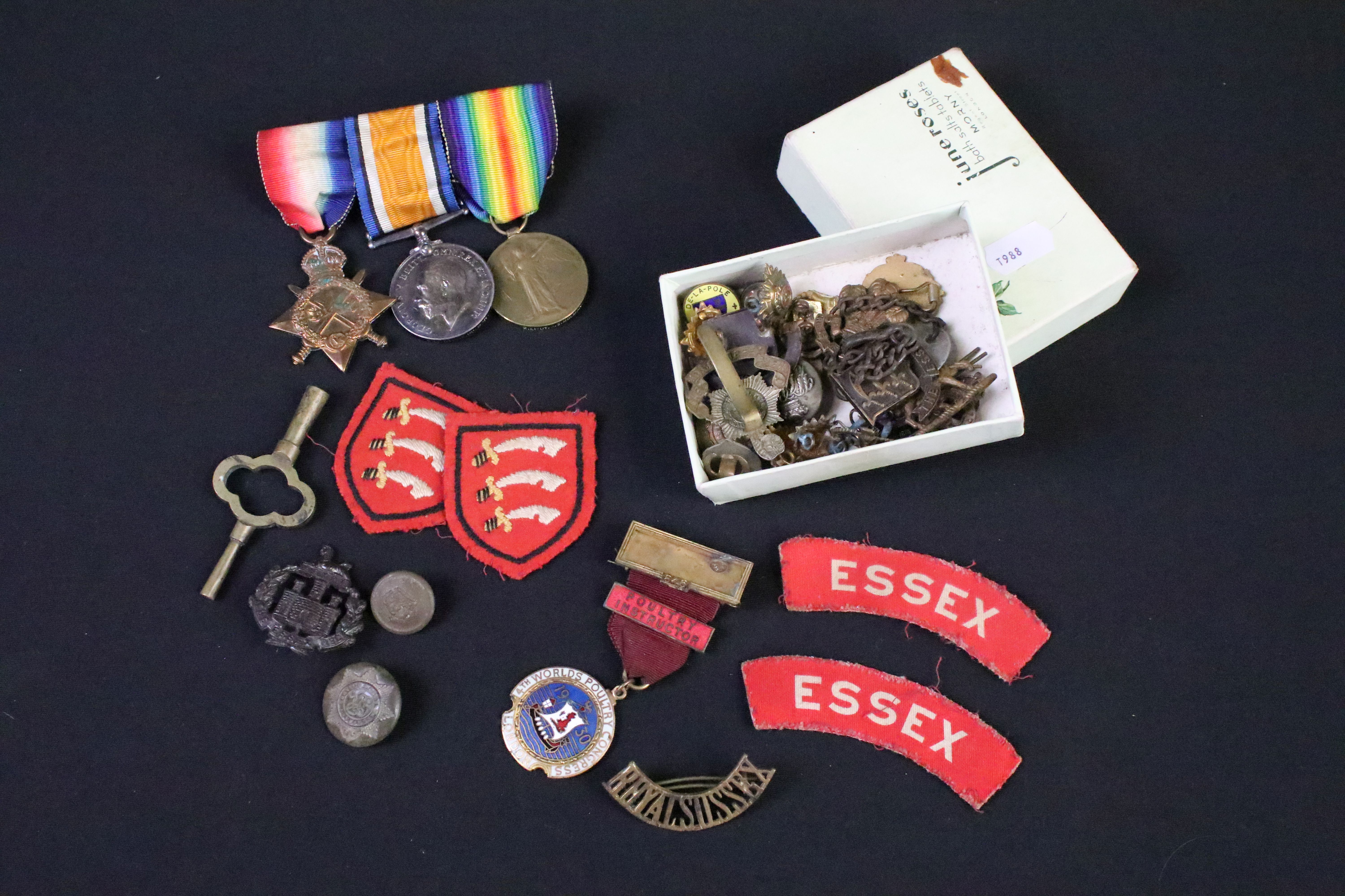 First World War full size British Service medal trio to include 1914-15 star, war medal and