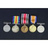 A British Full Size Medal Group Of Five Medals To Include The 1914-1918 British War Medal, Victory