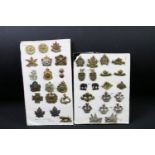 A collection of Canadian military collar badges to include World War Two King Crown issues, brass,