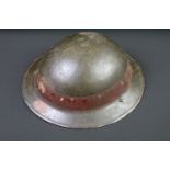 A British World War Two / WWII dated 1939 National Fire Service Steel Broodie Helmet stamp, Dept