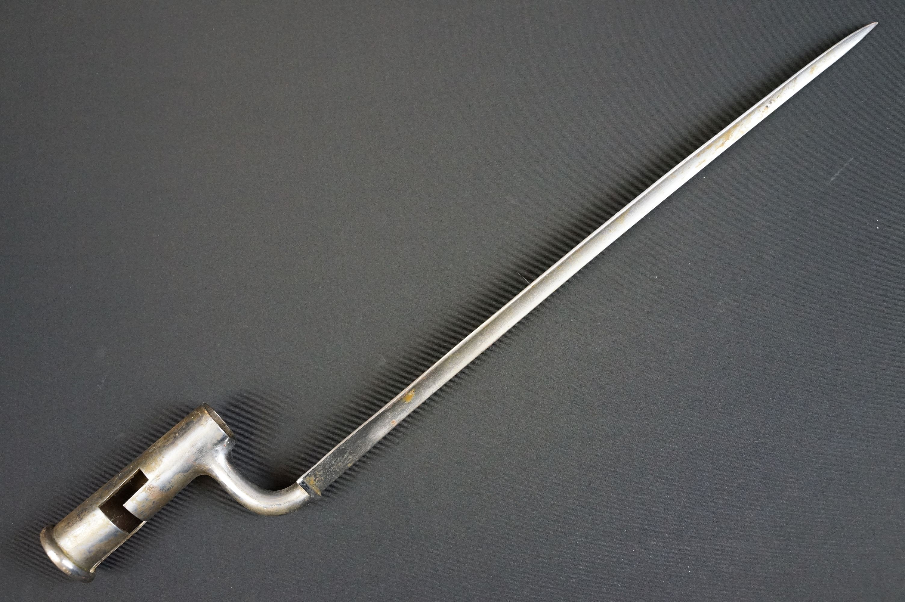 An antique socket mount bayonet, good clear markings to the blade.