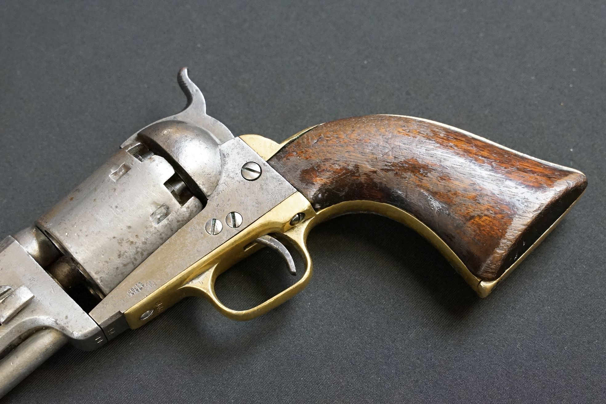 An antique Colt Navy revolver, 7-1/2″ octagonal barrel, case-hardened frame, loading lever, plunger, - Image 3 of 16
