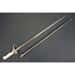 A French Model 1886 Epee Lebel Bayonet together with scabbard.