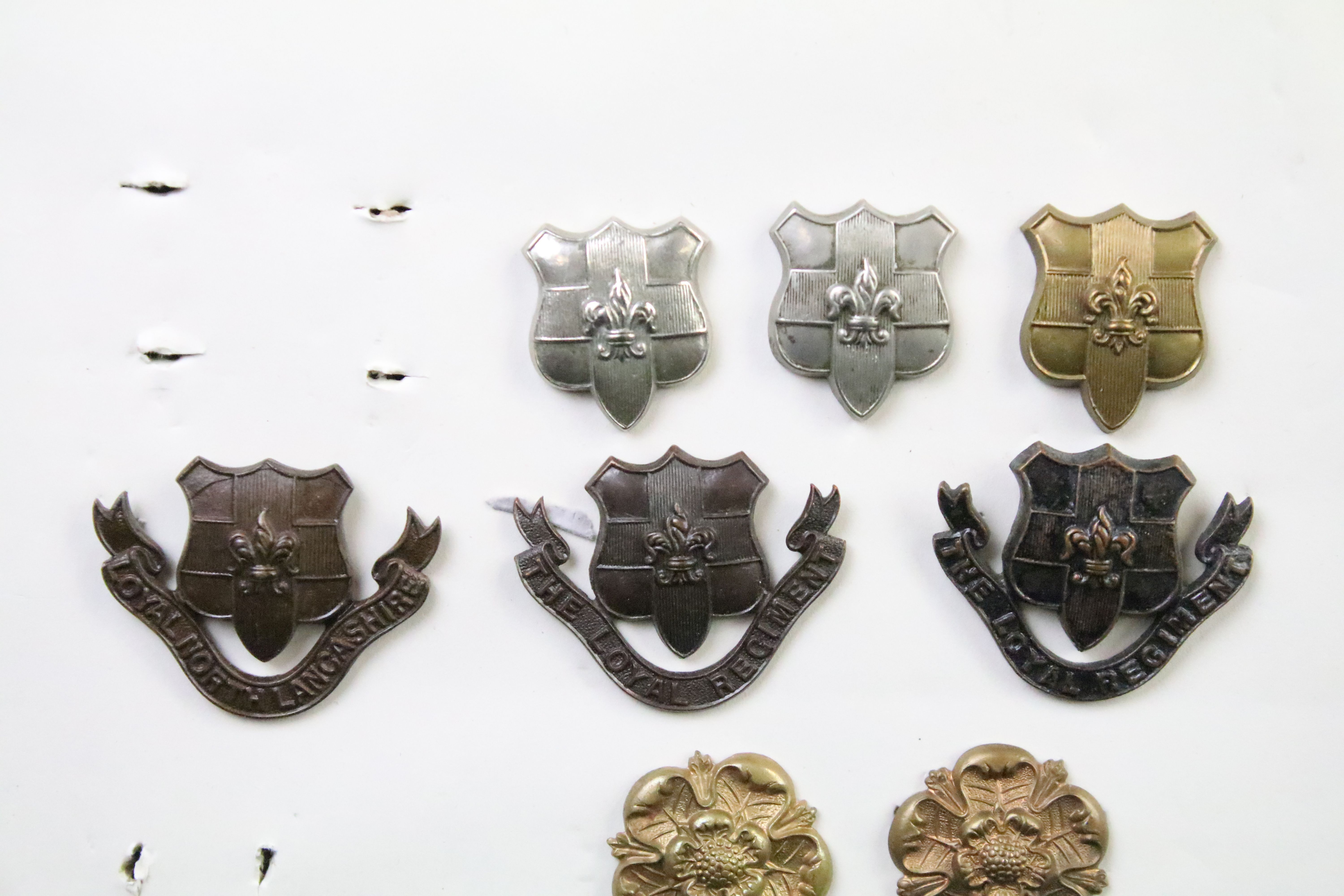 A collection of British military Regimental cap and collar badges to include the East Lancashire - Image 7 of 16