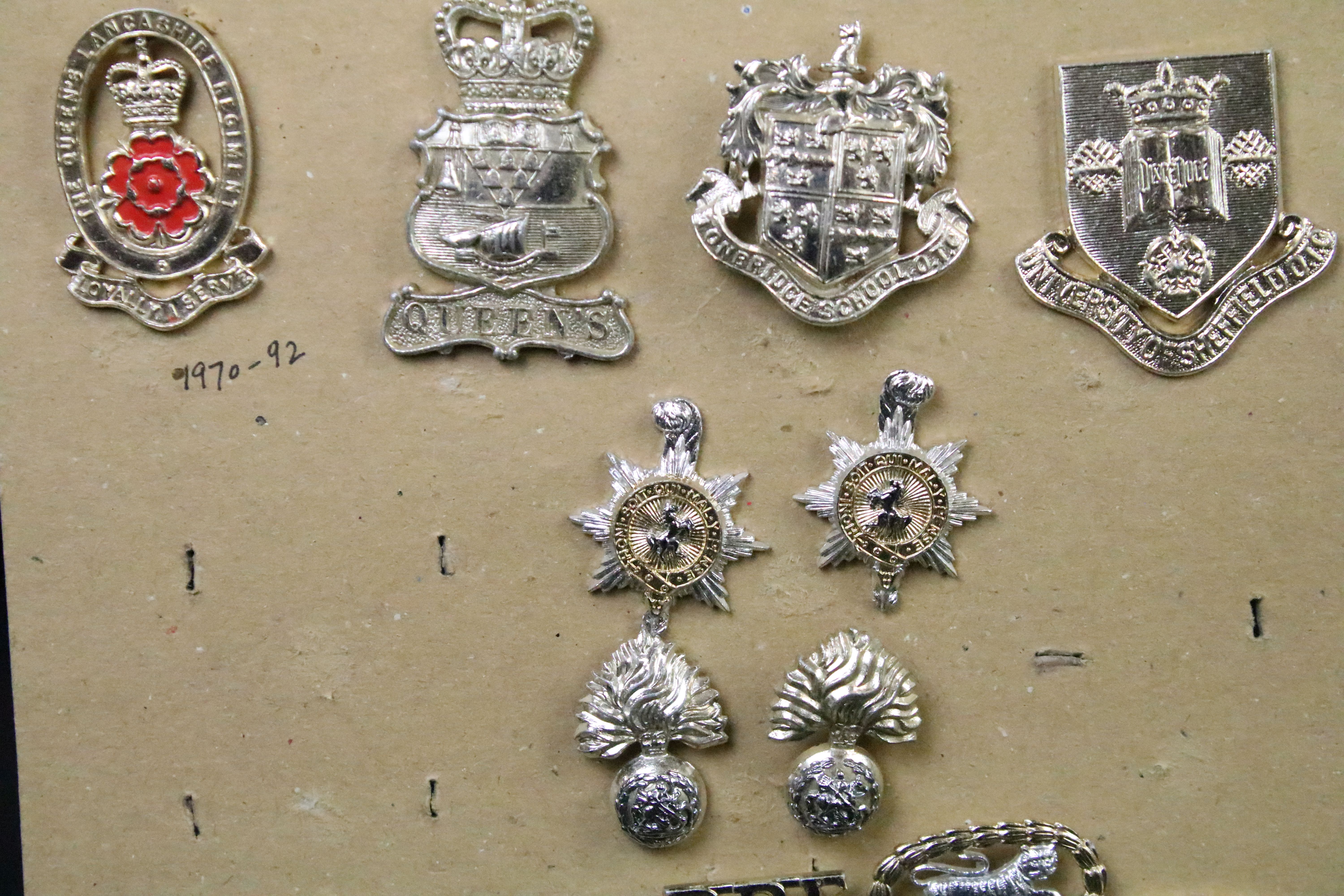 A collection of British military Regimental cap and collar badges to include the Yorkshire Regiment, - Image 12 of 13