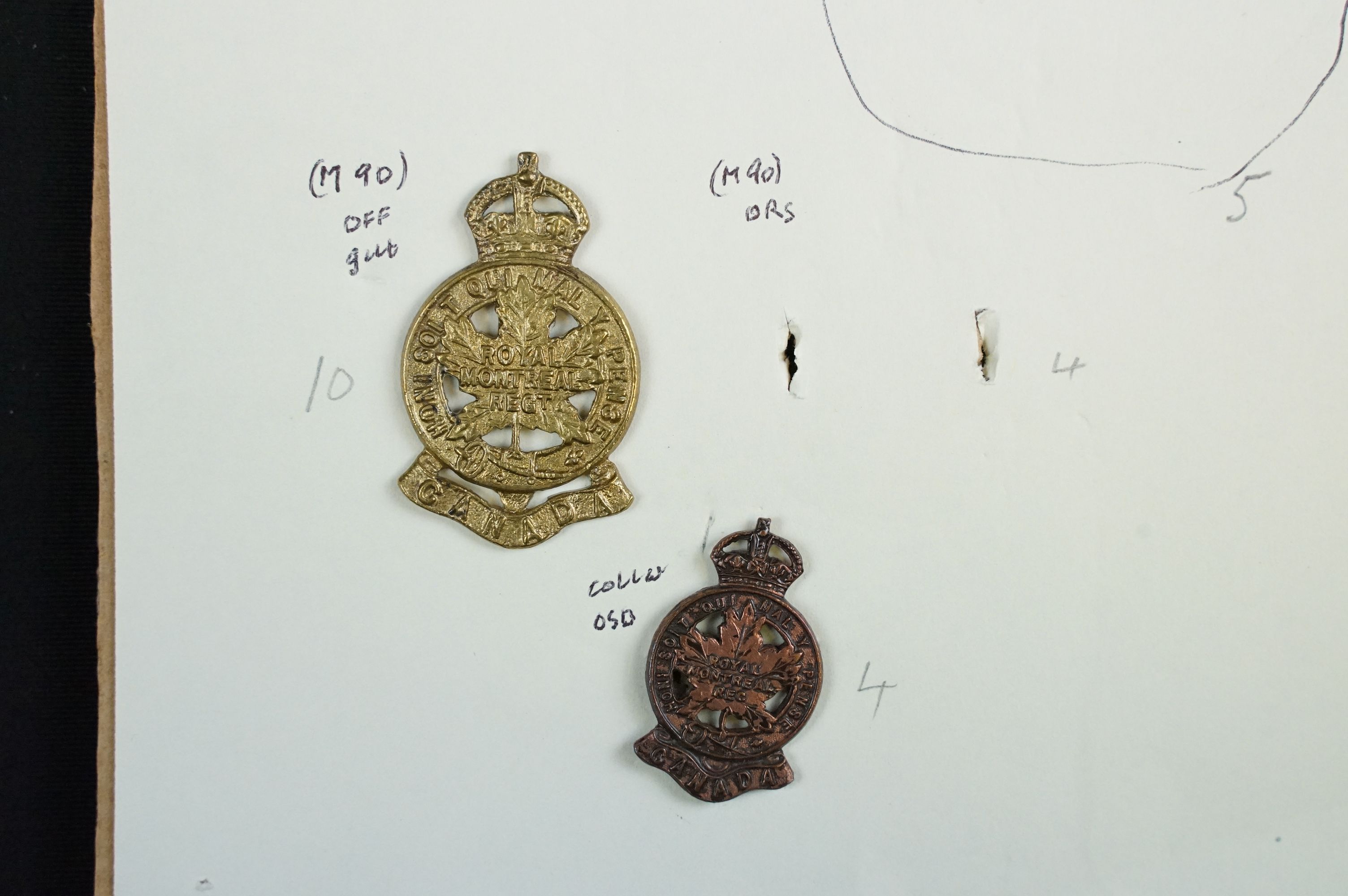 A collection of mainly Canadian military cap and collar badges to include the Royal Engineers, Royal - Image 4 of 8