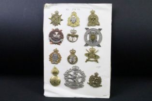 A collection of Canadian Military Queens crown cap badges to include the West Nova Scotia