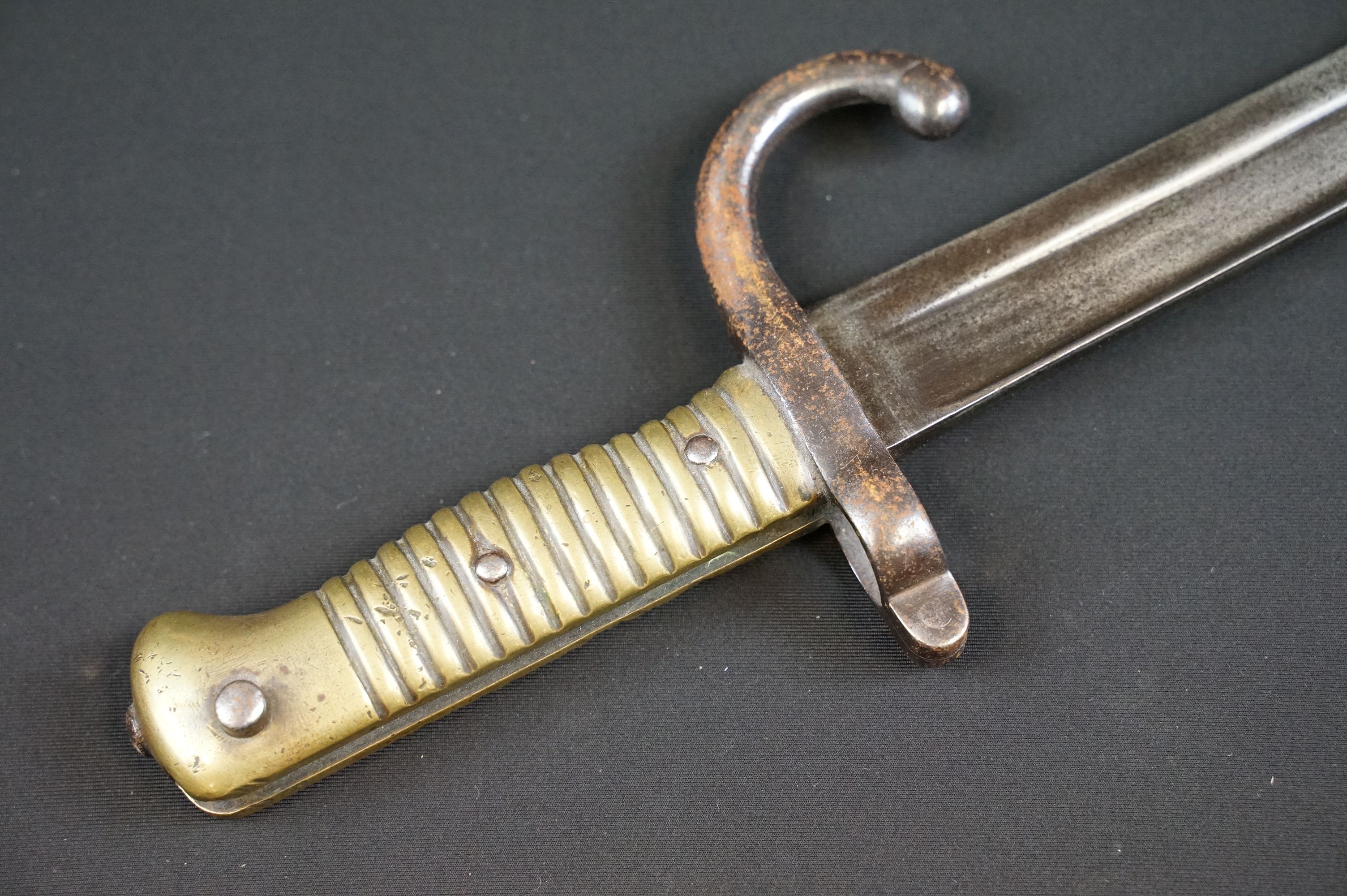 A French M1866 Chassepot Bayonet together with scabbard. - Image 6 of 16