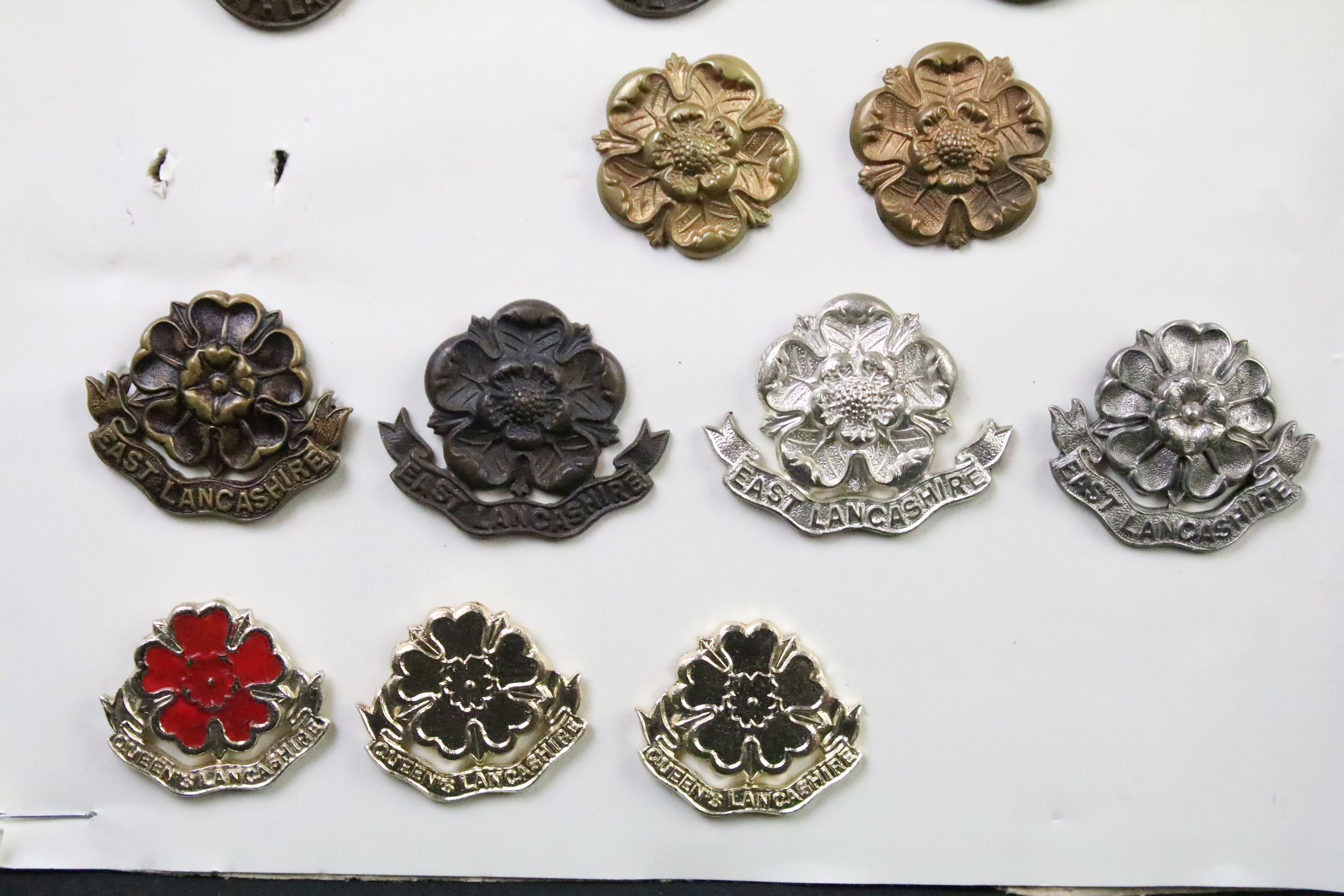 A collection of British military Regimental cap and collar badges to include the East Lancashire - Image 8 of 16