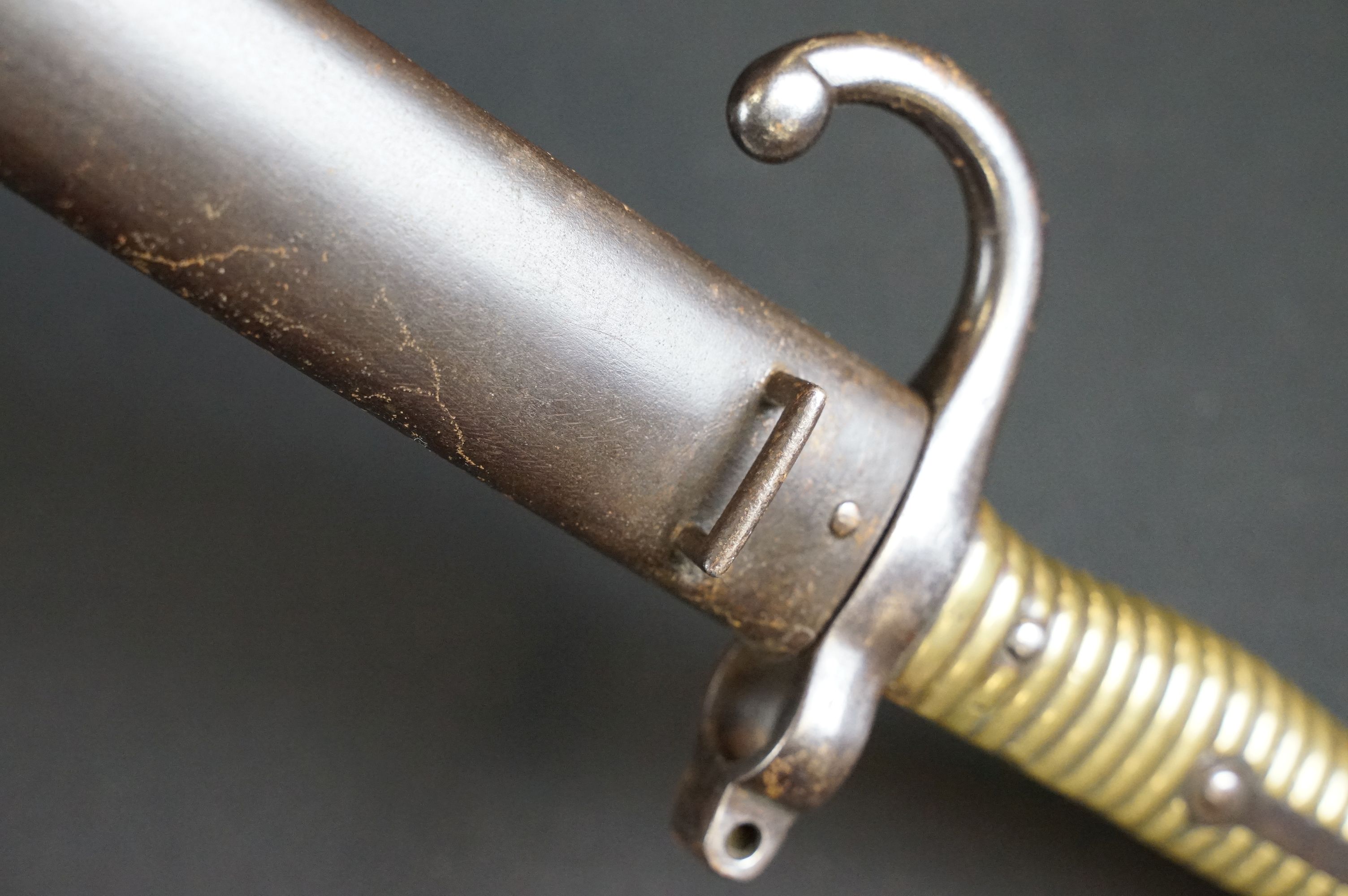 A French M1866 Chassepot Bayonet together with scabbard. - Image 14 of 16