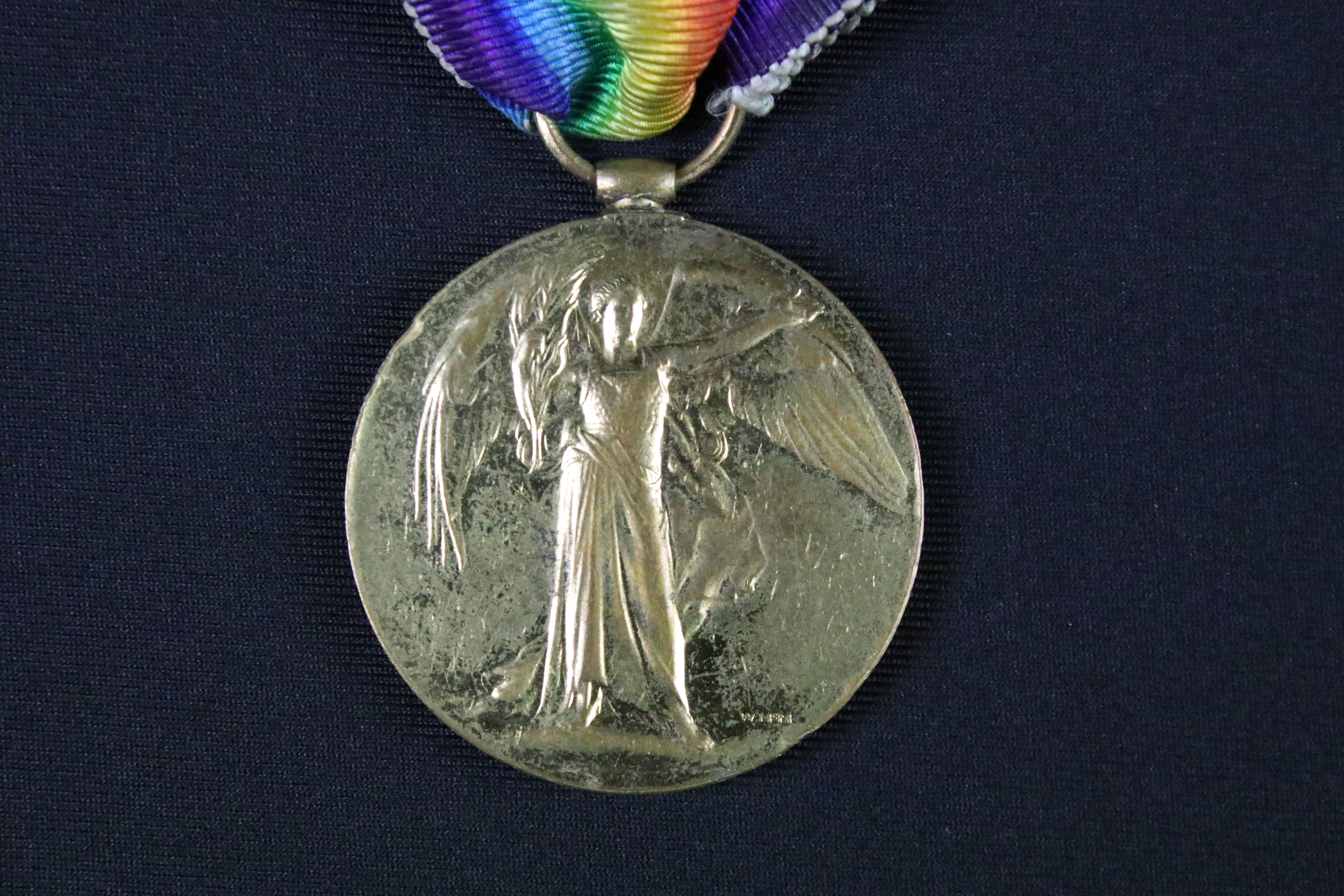 A British full size World War One medal group of three to include the Victory Medal, the 1914-1918 - Image 2 of 11