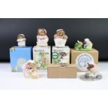 Group of seven boxed & unboxed Beatrix Potter figurines to include 3 x Beswick (Mrs Tiggy Winkle,