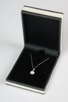 9ct white gold dimaond pendant necklace