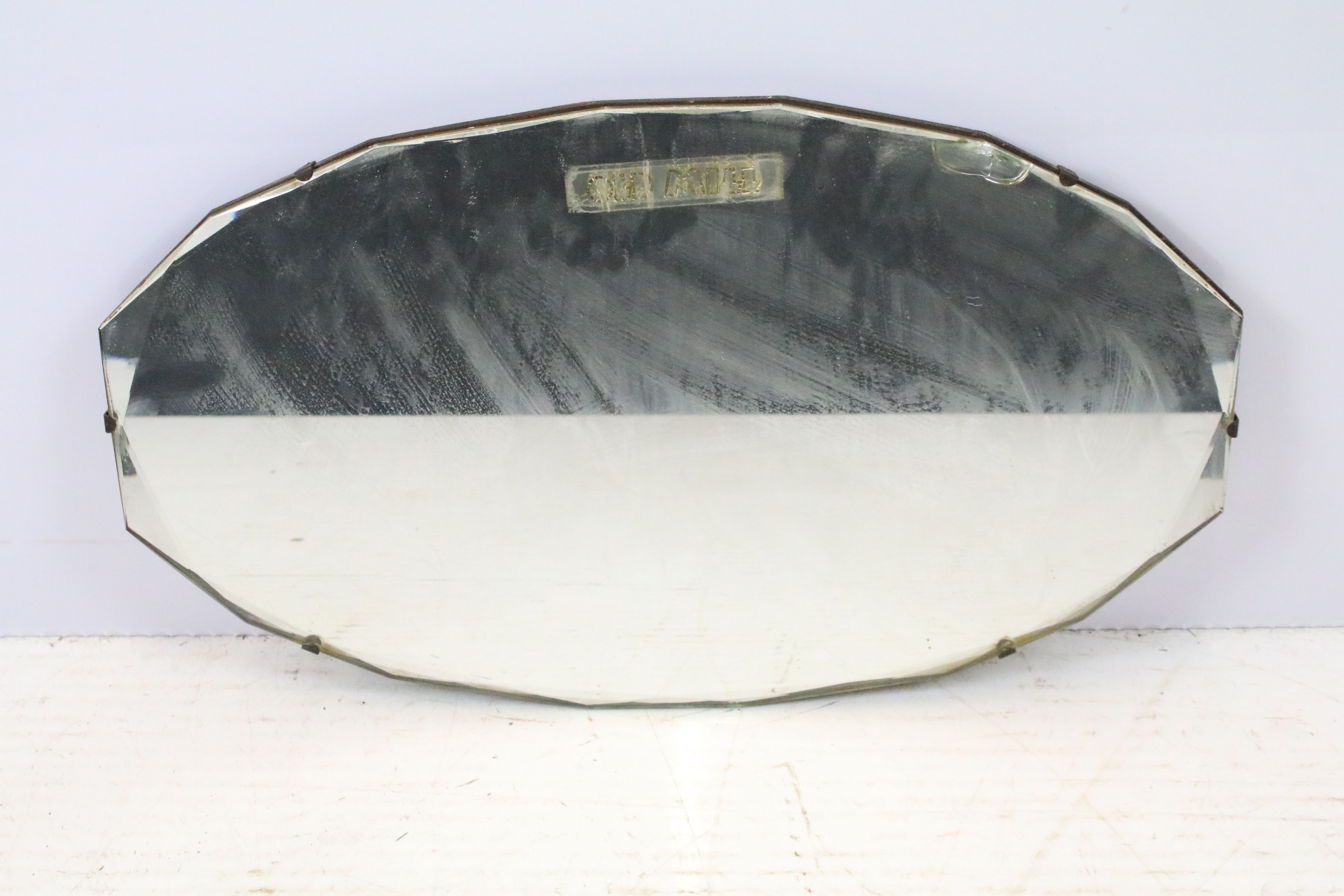 Vintage octagonal mirror with stylised design, 35.5 x 61cm, shield shaped mirror, 31 x 50cm and - Bild 4 aus 7