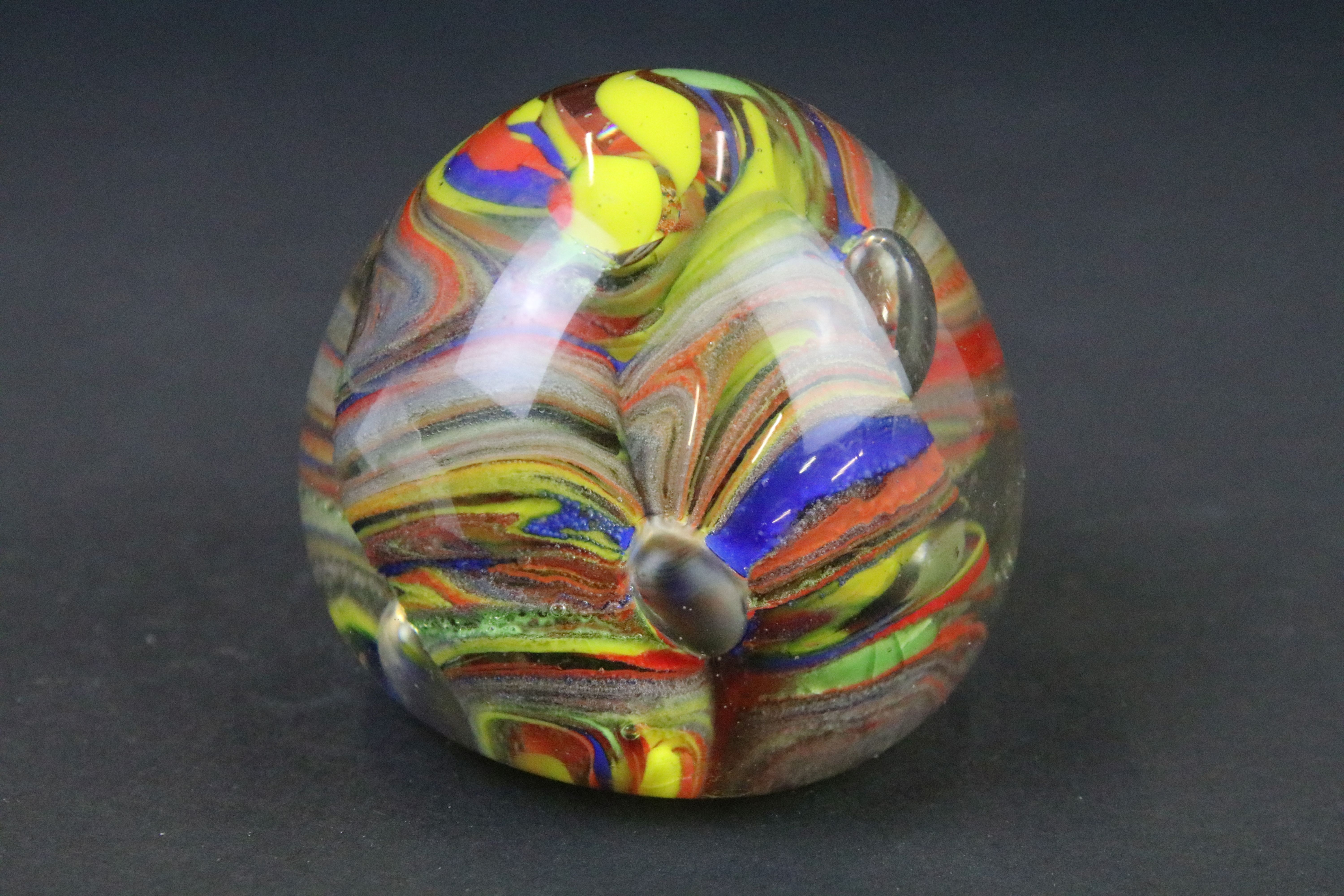 Collection of ten 20th century glass paperweights to include two iridescent glass examples (swan & - Image 8 of 9
