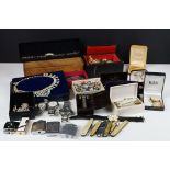 Collection of mixed jewellery, watches & collectables, the jewellery including costume & silver