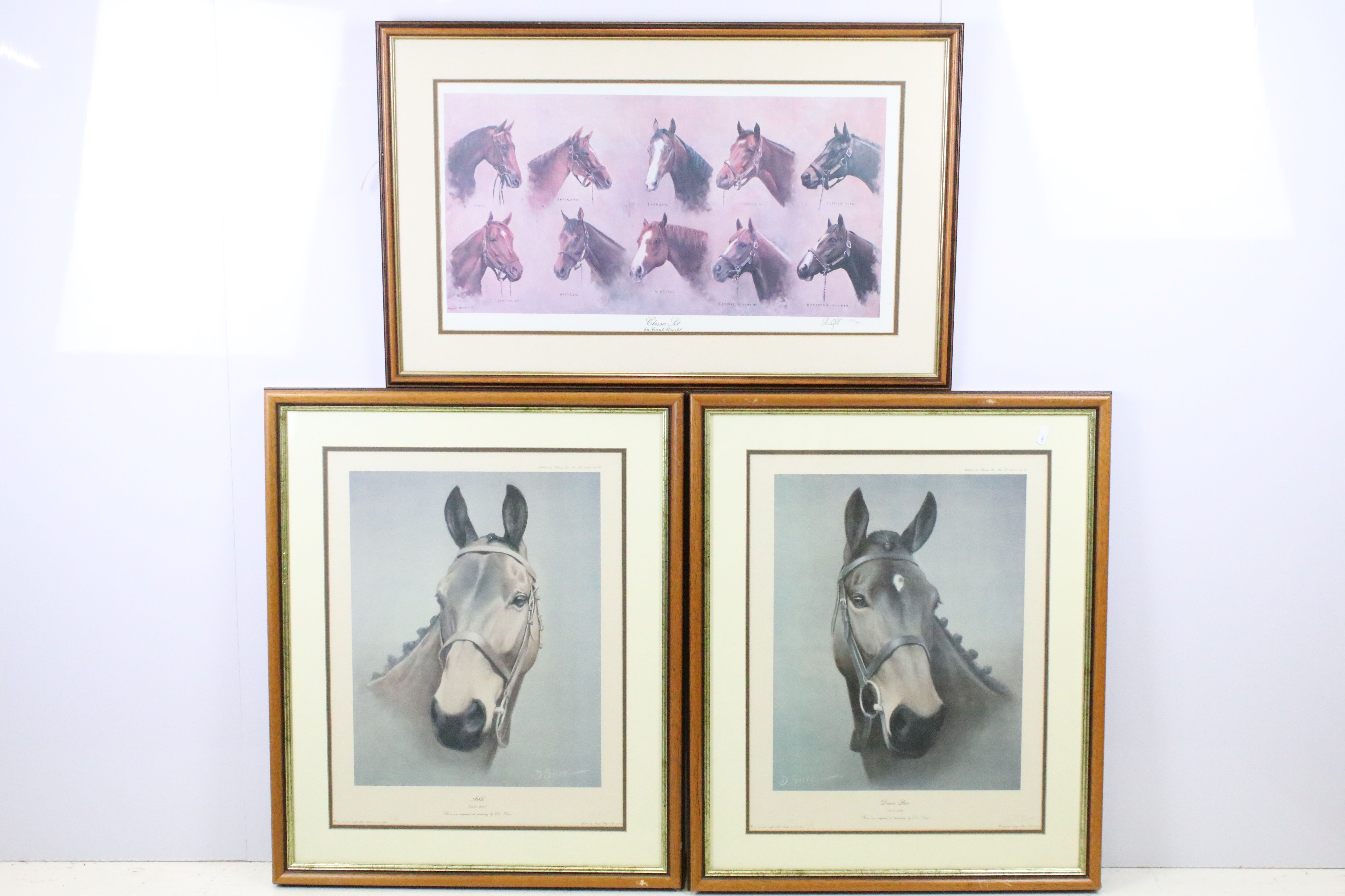 Three limited edition equestrian related signed limited edition prints of horses to include 'Classic