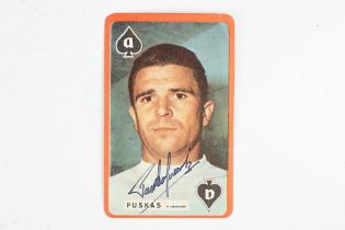 A signed playing card by Ferenc Puskas.