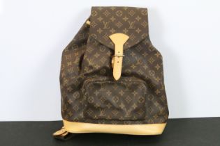 Louis Vuitton - Montsouris rucksack having a monogrammed body with leather straps and base and