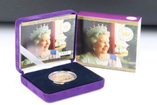 A Royal Mint 2002 Her Majesty Queen Elizabeth II Golden Jubilee £5 gold proof coin, encapsulated