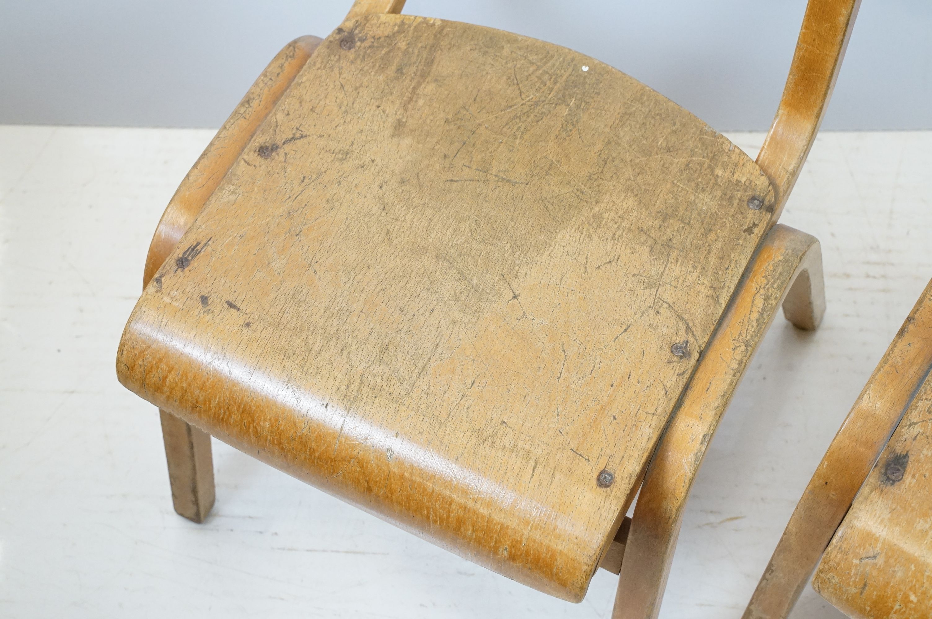 Two mid century school desks and chairs, the desks - 71cm high x 60.5cm wide x 50.5cm deep - Image 11 of 14