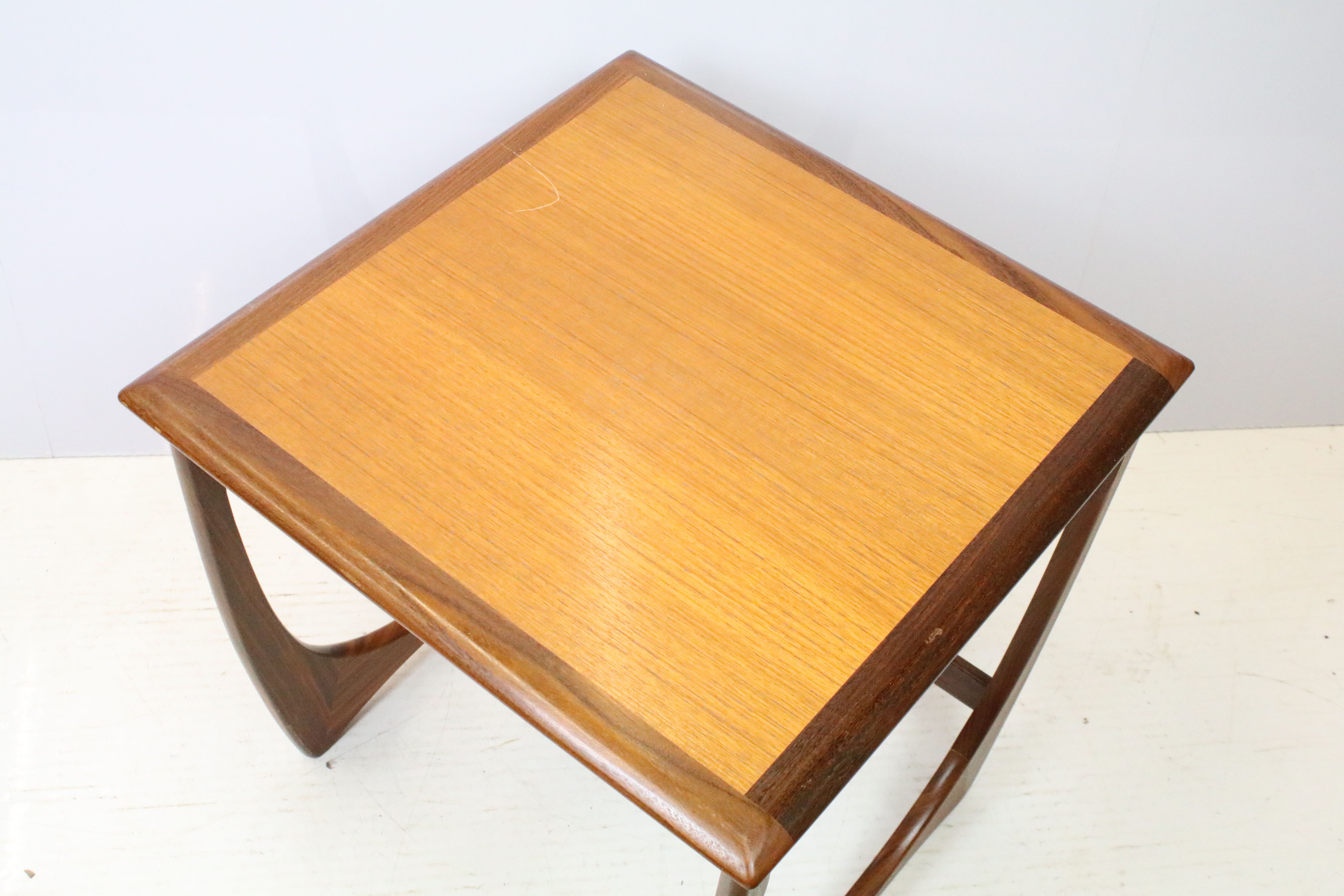 Quadrille nest of three G-Plan tables, label to underside of the smallest table, the largest 51cm - Image 10 of 11