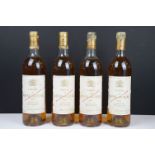 Four bottles of Chateau de Rayne Vigneau 1983 1er grand cru sauternes. 13.8% vol, 75cl.