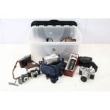 Collection of cameras to include Contarex Zeiss Ikon camera with Carl Zeiss Planar 1:1.4 f=55mm