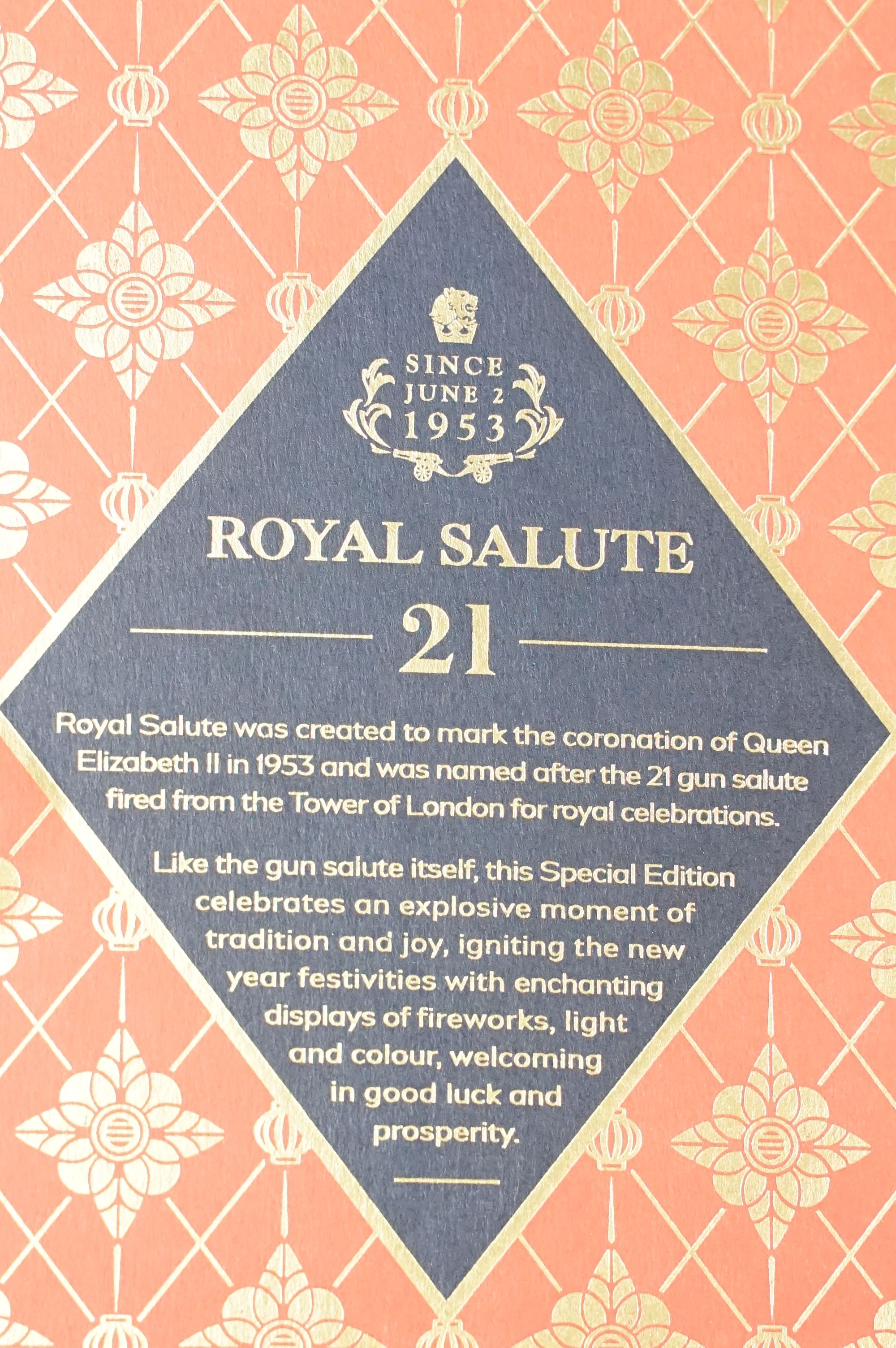 A bottle of Royal Salute 21 year old blended scotch whisky signature blend. 70cl, 40% vol. In - Image 9 of 9