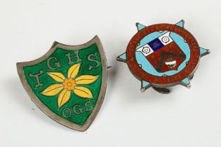 Two Silver and Enamel Badges, one for Amalgamated Society of Woodworkers and the other marked to